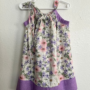 Purple Flower - 3T Pillowcase Dress - Sister Dress