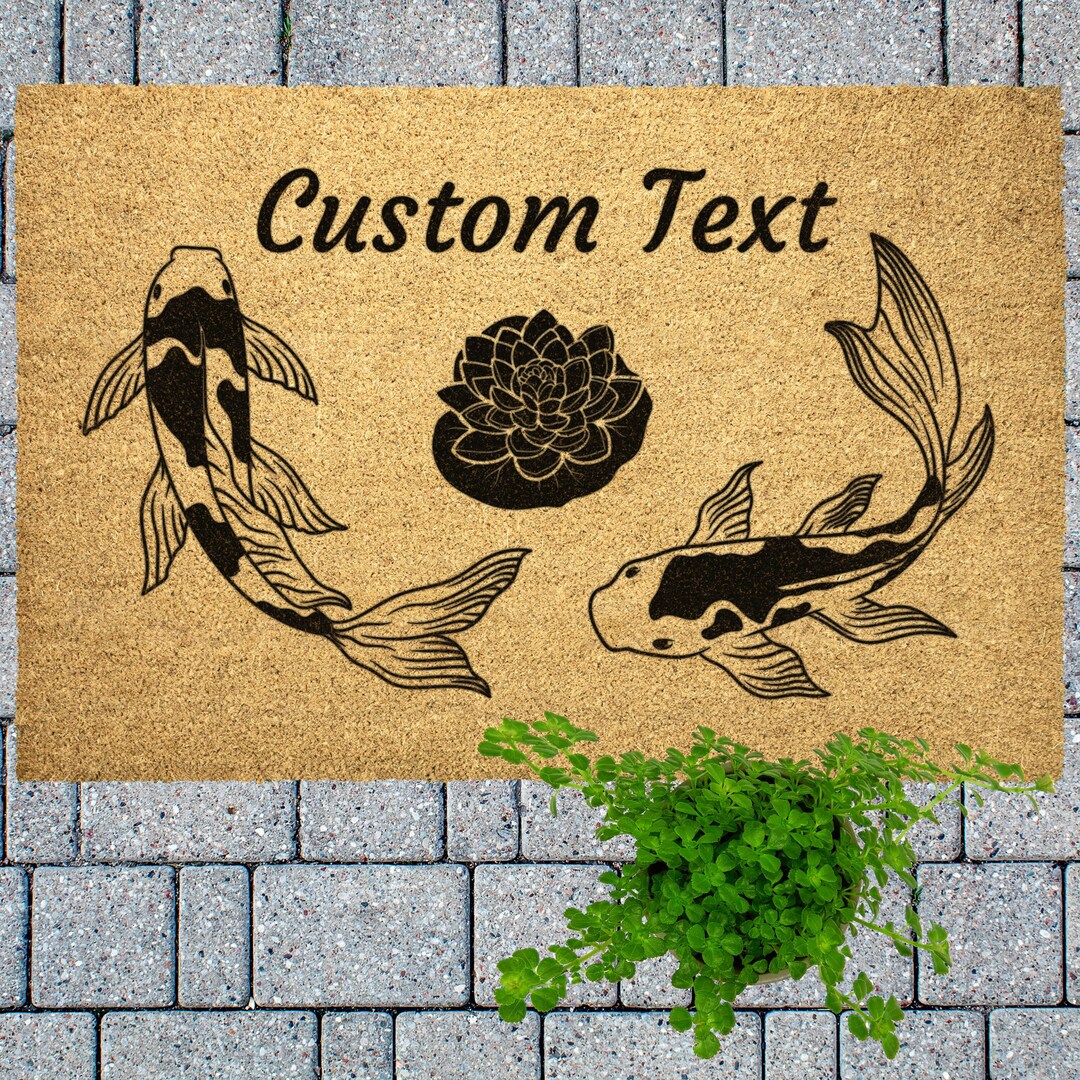 Creative Co-Op Natural Coir Doormat With Hello Beautiful