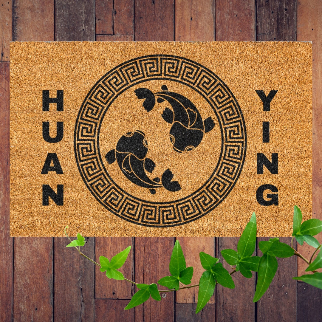 Outdoor DOOR MAT. Feng Shui Goldfish Coir Mat. Front Door Etsy