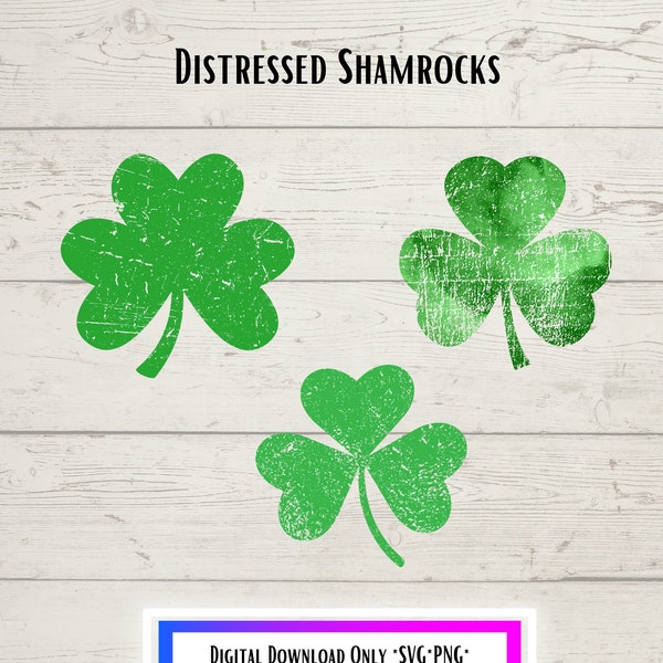 3 Distressed Shamrock Svg, St Patricks Day Png, Flower clip art, Irish svg,  Lucky Png Clover Svg, Shamrock clip art svg, St Patrick's shirt