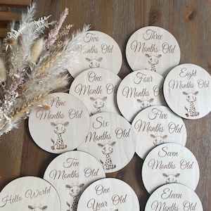 Baby Milestone Cards | Animal prints| Photo Prop| Baby Cards | Wooden Milestone Cards | Baby Shower | Baby Gift