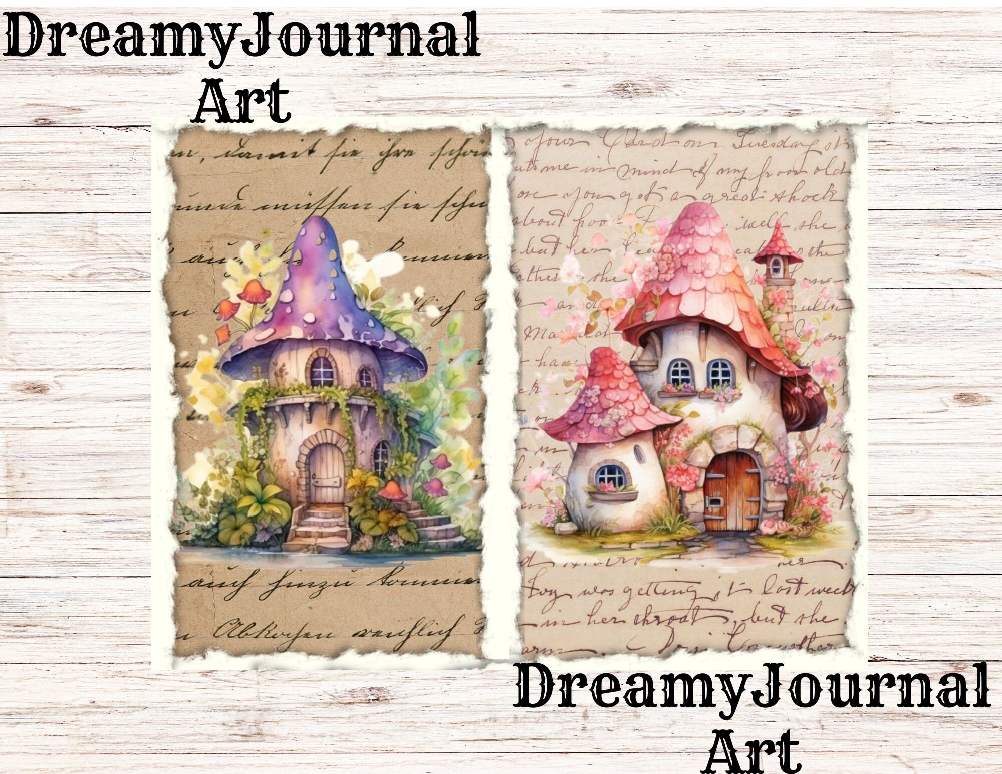 Printable Junk Journal Pages Watercolor Fairy House Junk - Etsy