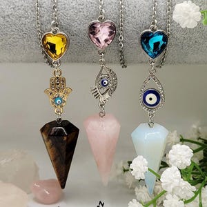 Handgefertigte Edelstein Evil Eye Charm, Wahrsagung Pendel.