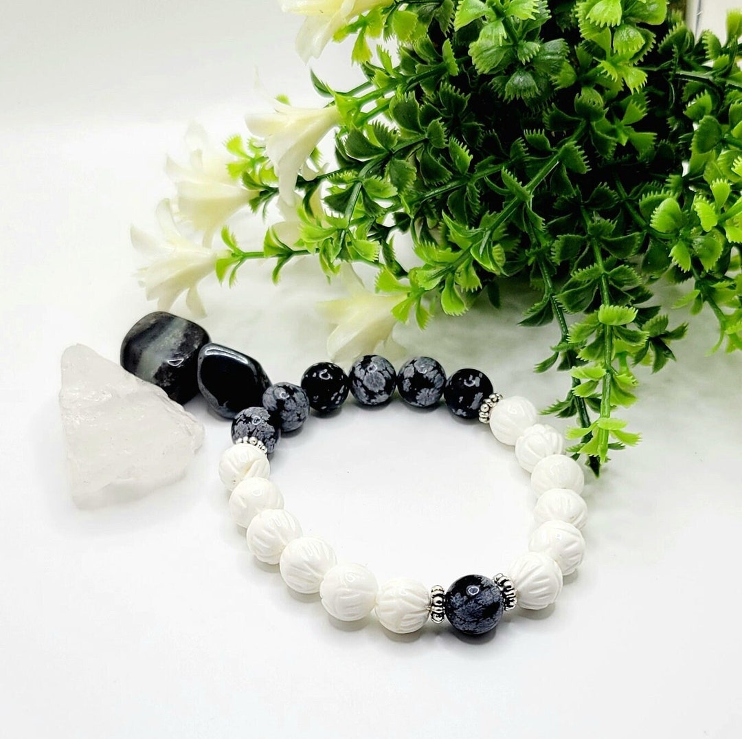 7A Grade Natural White Tridacna Carved Lotus Shell Stone and Snowflake ...