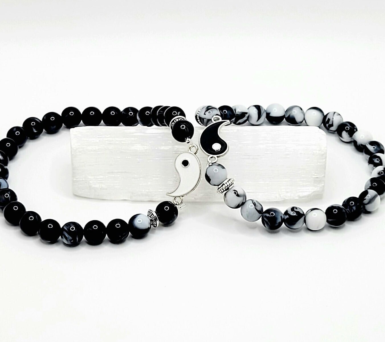 Yin Yang Beaded Bracelet Jewelry Set for Single Couple Unisex Etsy