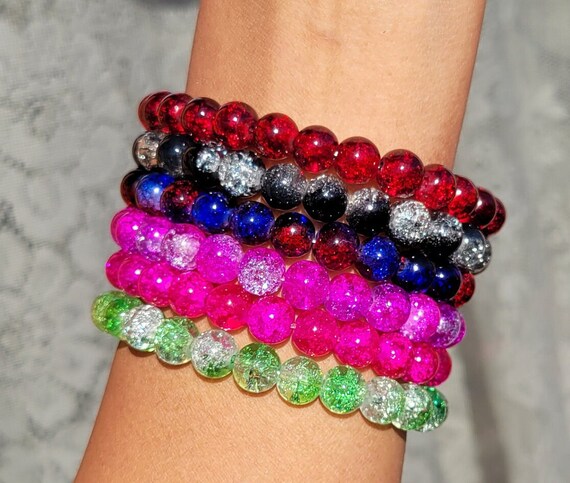 Bracciale Elastico Fatto A Mano Con Pietre Preziose - Foto 12