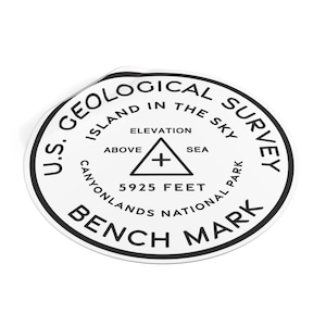 Island in the Sky | Canyonlands National Park | Benchmark Medallion | Utah National Park Sticker | Utah Mighty Five Sticker | Minimal Design