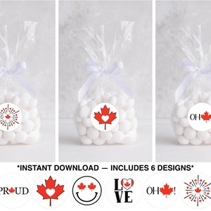 Printable Canada Day Favor Tags, Canada Day Treat Bag Label, Canada Party, Canada Day Stickers, Happy Canada Day Gift Tag, Instant Download,