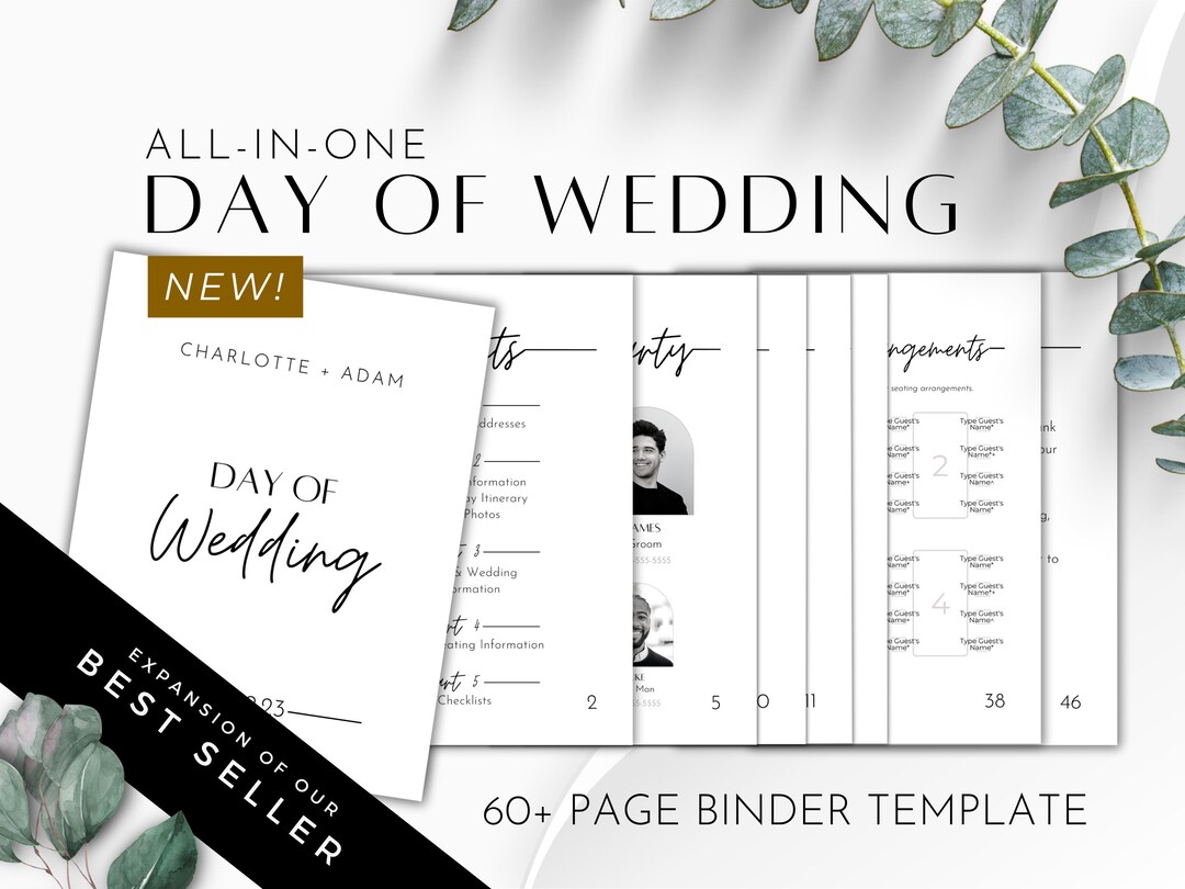 Wedding Day Binder Template Wedding Day Coordination Wedding Day 