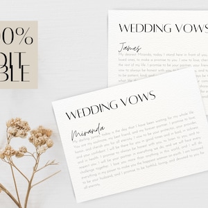 Bruiloft geloften print sjabloon, gelofte Journal Art, afdrukbare gelofte vernieuwing ideeën, zijn hare gelofte Canva Instant Download, gepersonaliseerde geloften aandenken