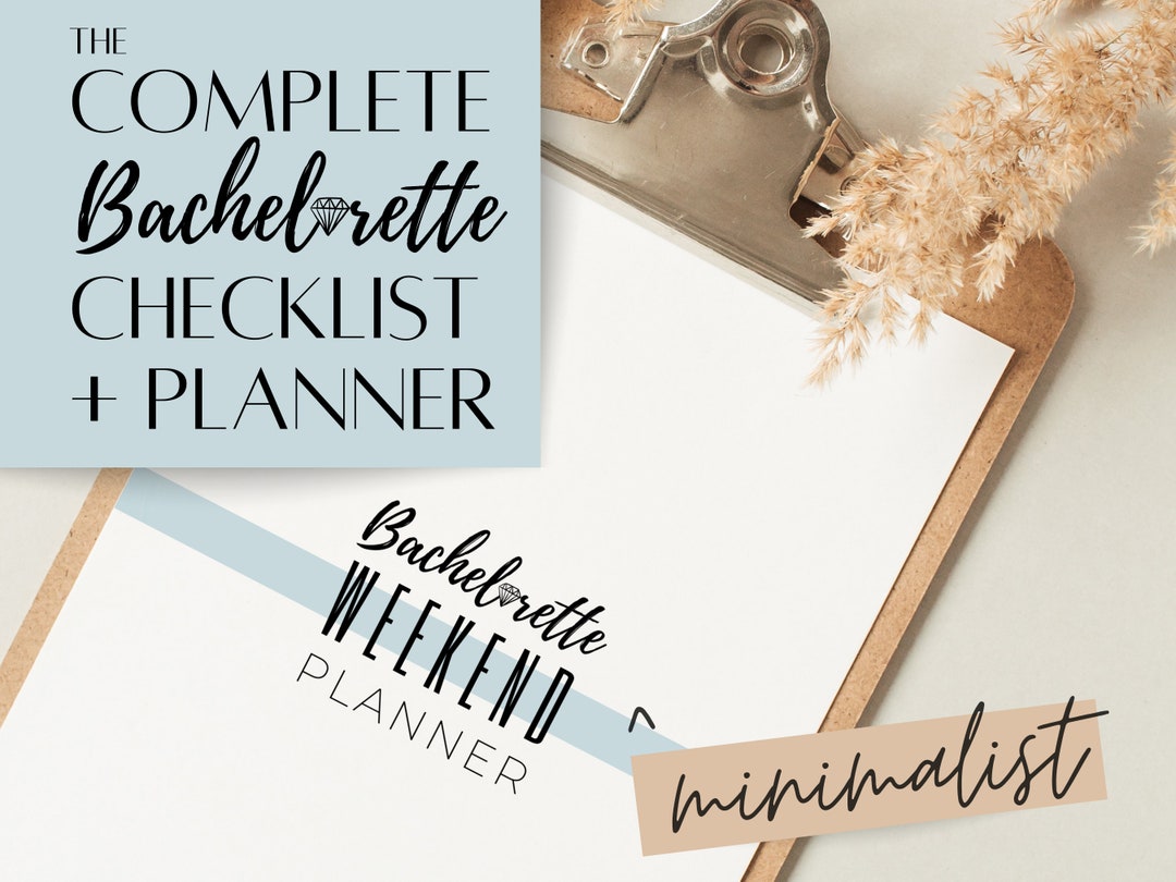 Bach Itinerary Planner Minimalist Bachelorette Weekend Planner ...