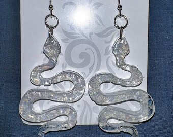 Crushed Glass: Snake Earrings