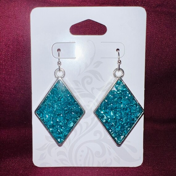Glass diamond earrings sale