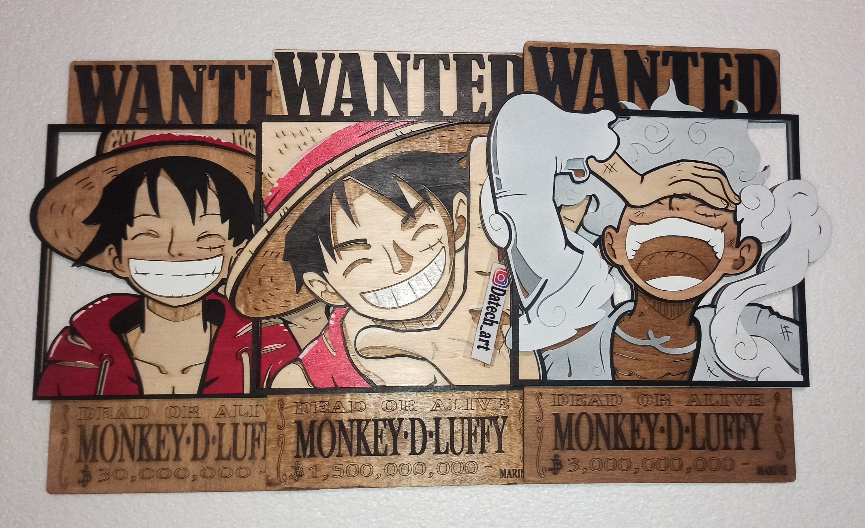 One Piece Plaque Poster Metal Luffy Wanted New World 28 x 38 cm