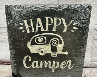 Happy Camper Slate Coasters Set of 4
