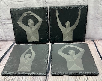 O-h-i-o State Slate Coasters Set of 4