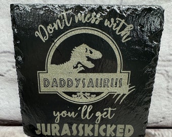 Funny Jurasskicked Slate Coasters Set of 4