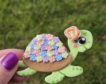Handmade Sea Turtle Magnet: Polymer Clay Ocean Decor