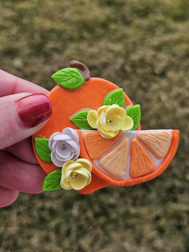 Conjunto de ímãs artesanais em laranja vibrante para uma decoração divertida de cozinha! imagem 9