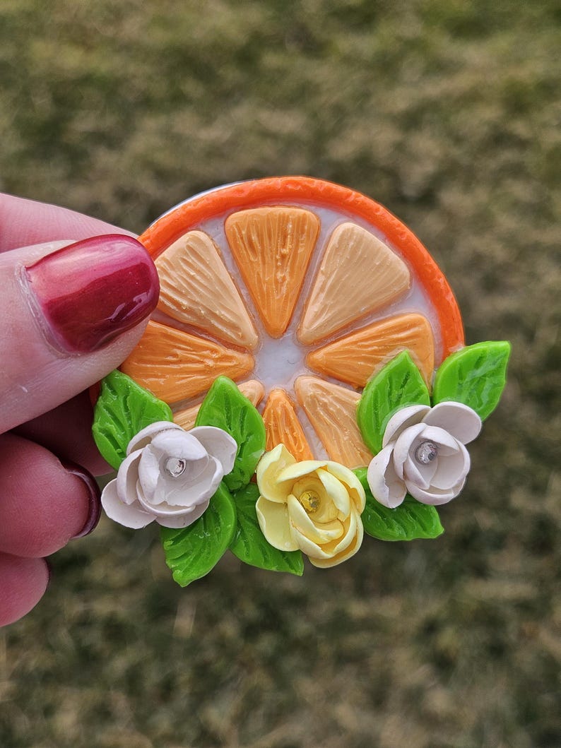 Conjunto de ímãs artesanais em laranja vibrante para uma decoração divertida de cozinha! imagem 8