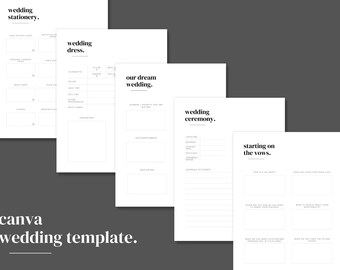 Wedding Planner Template - Editable Downloadable - Canva Wedding log - Wedding date Information - Wedding organizer - Wedding Log Honeymoon