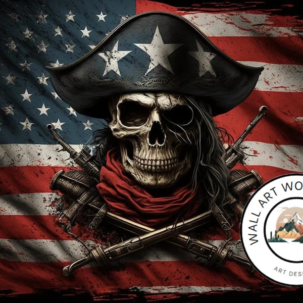 USA flag pirate style PNG files