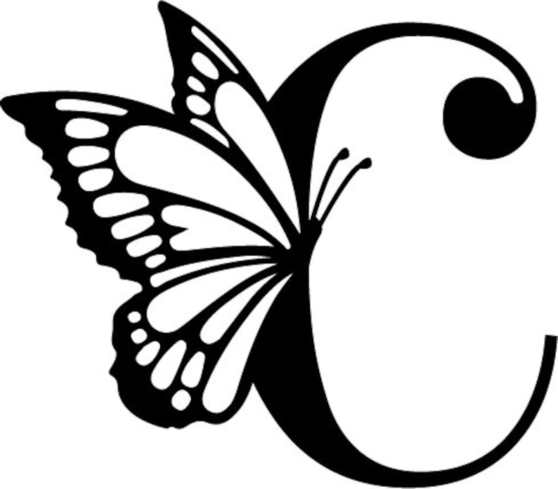 Butterfly Monogram English Alphabet All Letters PNG, JPEG, SVG, Pdf A, B, C, D, E, F, G, H, I, J, K, L, M, N, O, P, Q, R, S, T, U, V, W, X image 4