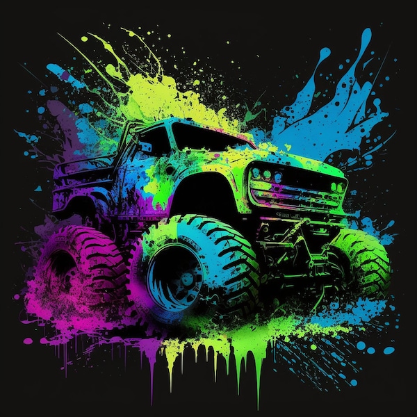 Monster Truck Boys Design for tumbler sublimation, t-shirt design, wall art - PNG, SVG file