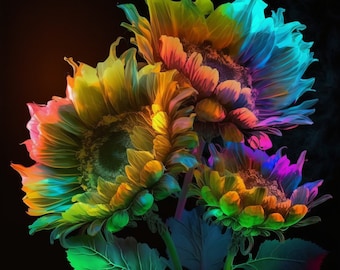 Sunflower Alcohol Ink for tumbler sublimation, t-shirt design, wall art - PNG file