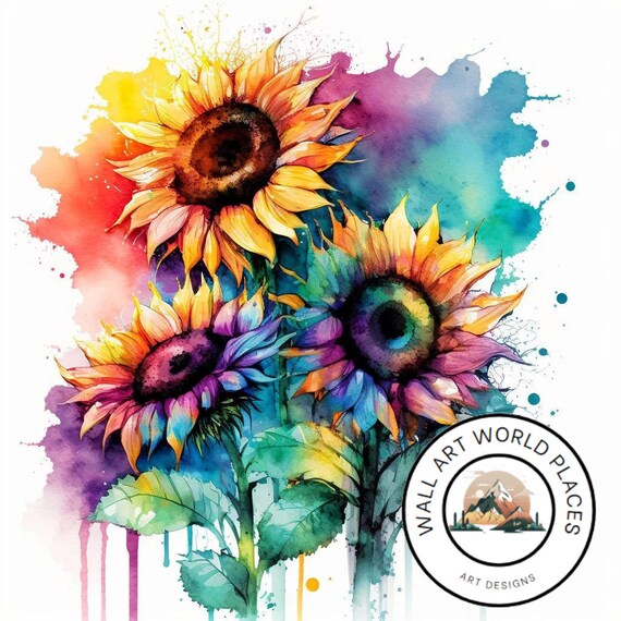 Pretty Watercolor Sunflower Shirt Art Tee Pretty Watercolor Sunflower Shirt Art Tee