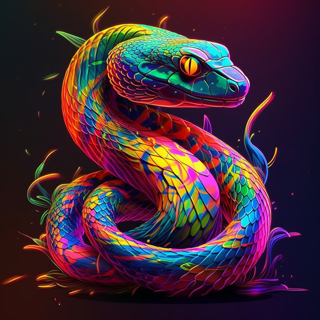 Neon Snake design for tumbler sublimation, t-shirt design, wall art - PNG file