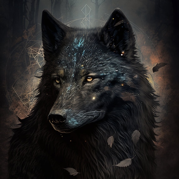 Black wolf top t shirt