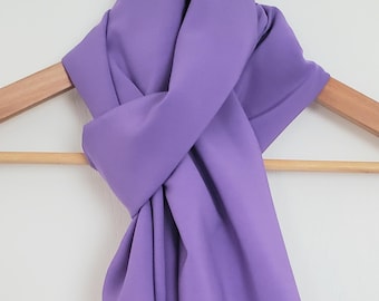 Lavender color scarf, Soft rayon scarf, All season neck scarf, Soothing lilac color scarf, Fabric accessory, Scarf for women Friendship gift
