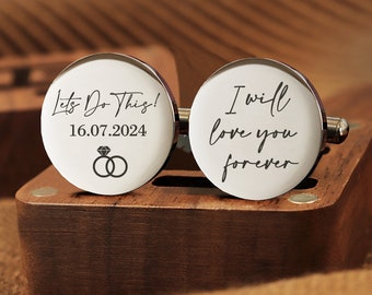 Personalised Engraved Groom Cufflinks, Lets Do This Cufflinks, Bride to Groom Gift, Groom Cufflinks, Custom Wedding Cufflinks