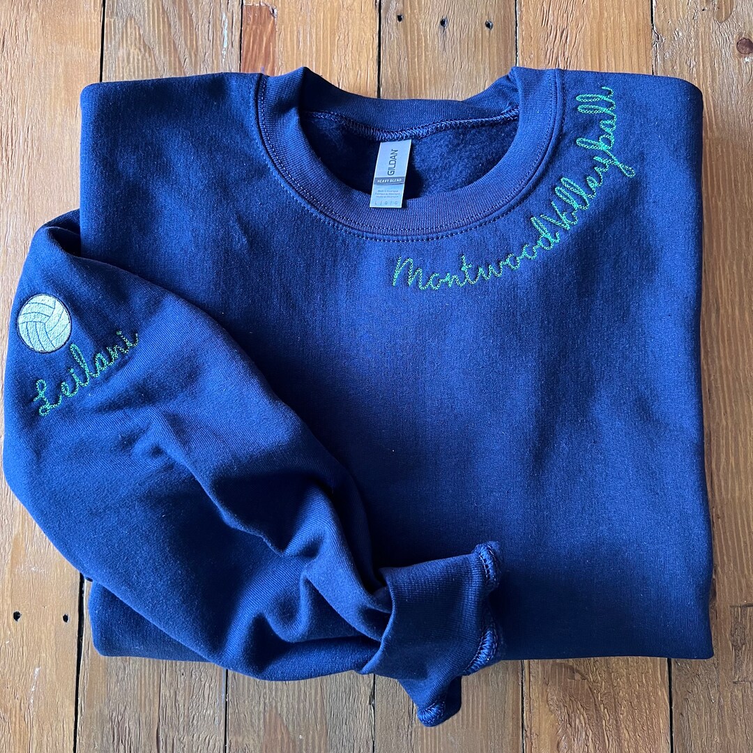 Custom Sports Team Crewneck Sweater With Name on the Sleeve