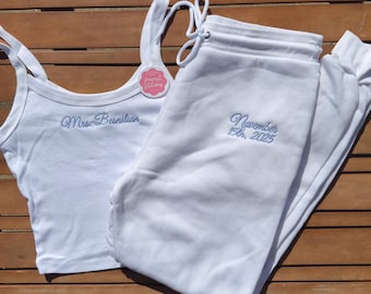 Custom Bridal Lounge Set, Mrs Tank, Joggers