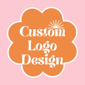 May include: Orange cloud-shaped graphic with white text that reads "Custom Logo Design".