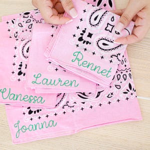 Custom Embroidered Cotton Bandana: Chainstitch Paisley Handkerchief