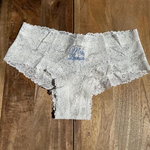 Custom Bridal Lingerie, Custom Embroidered Panties, Custom Text Panties, Bridal Panties Personalized, Custom Wedding Day Lingerie