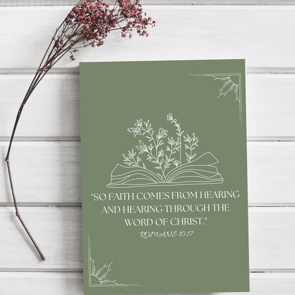 Minimalistisch Botanisch Hardcover Journal - Christian Notebook - Christian Journal - Church Notes - Bible Notebook - Christian Bible Verse Gift