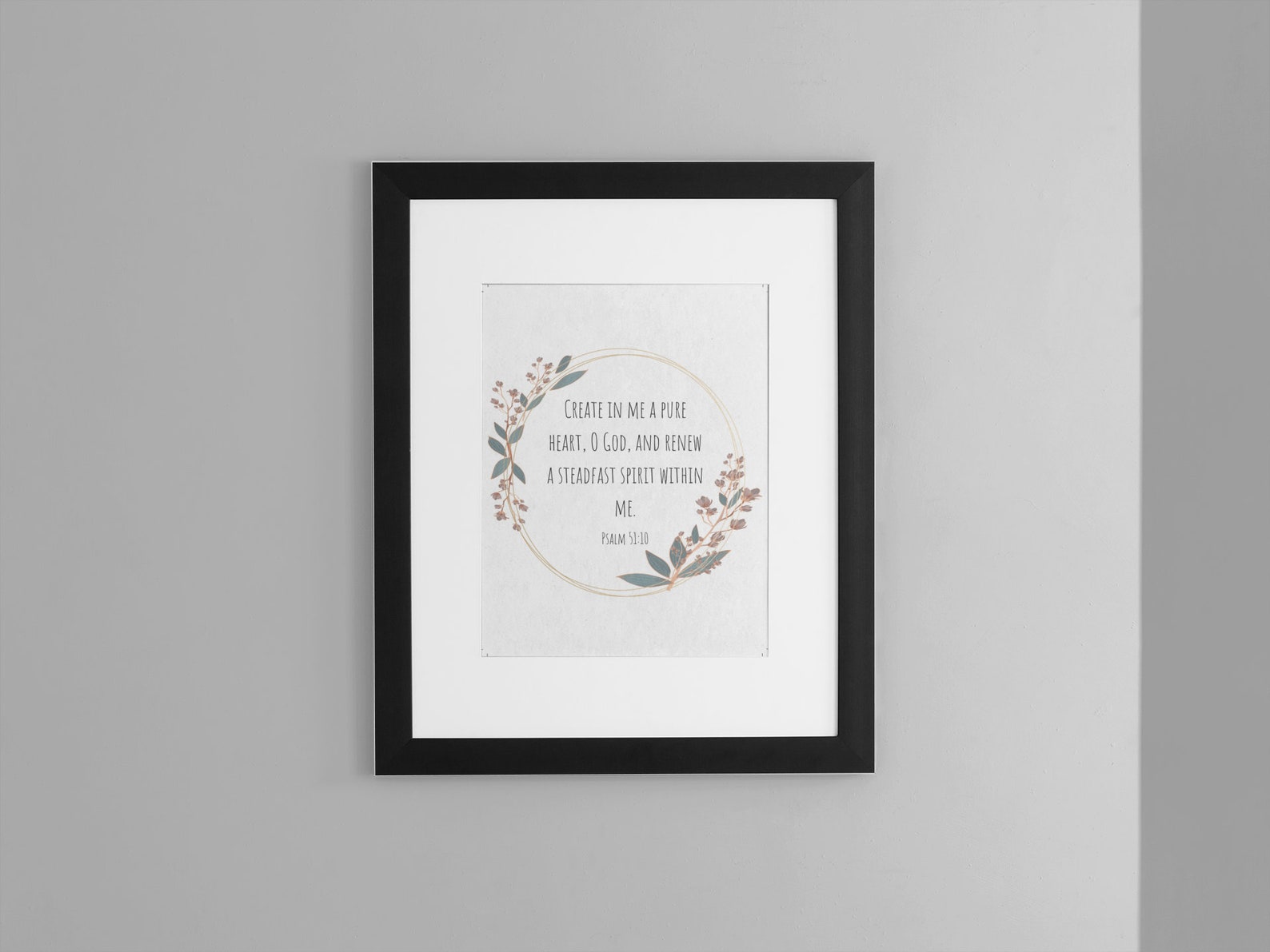 Psalm 51:10 Printable Wall Art Bible Verse Decor Christian Decor ...
