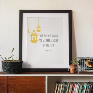 Psalm 119:105 Printable Wall Art - Bible Verse Wall Art - Instant Download - Christian Decor - Home Decor