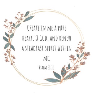 Psalm 51:10 Printable Wall Art Bible Verse Decor Christian Decor ...