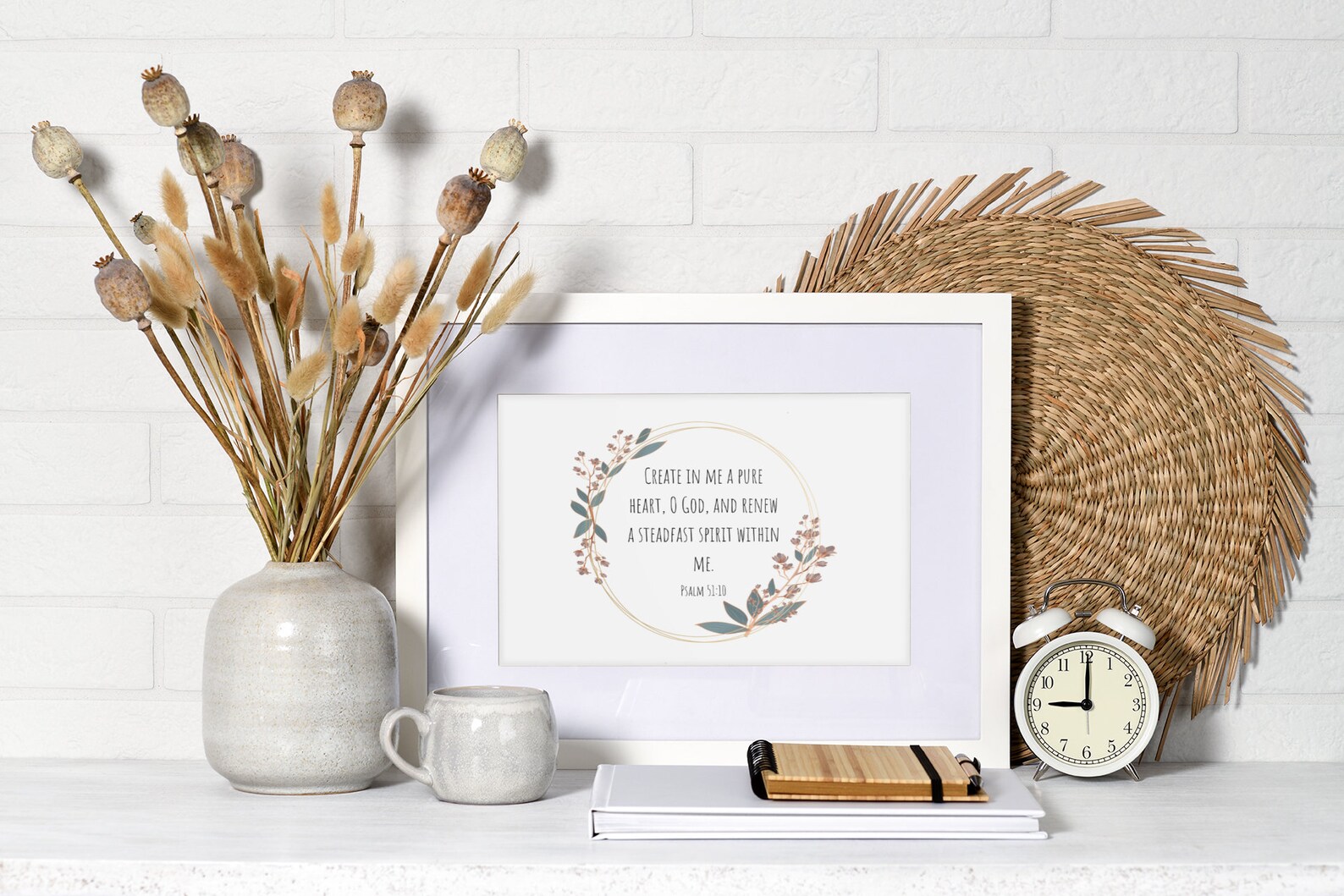 Psalm 51:10 Printable Wall Art Bible Verse Decor Christian Decor ...