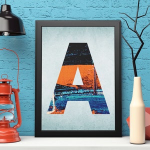 Letter &quot;A&quot; Printable Wall Art - Vintage - Graffiti - Home Decor - Nursery Decor - Kids Decor - Initials