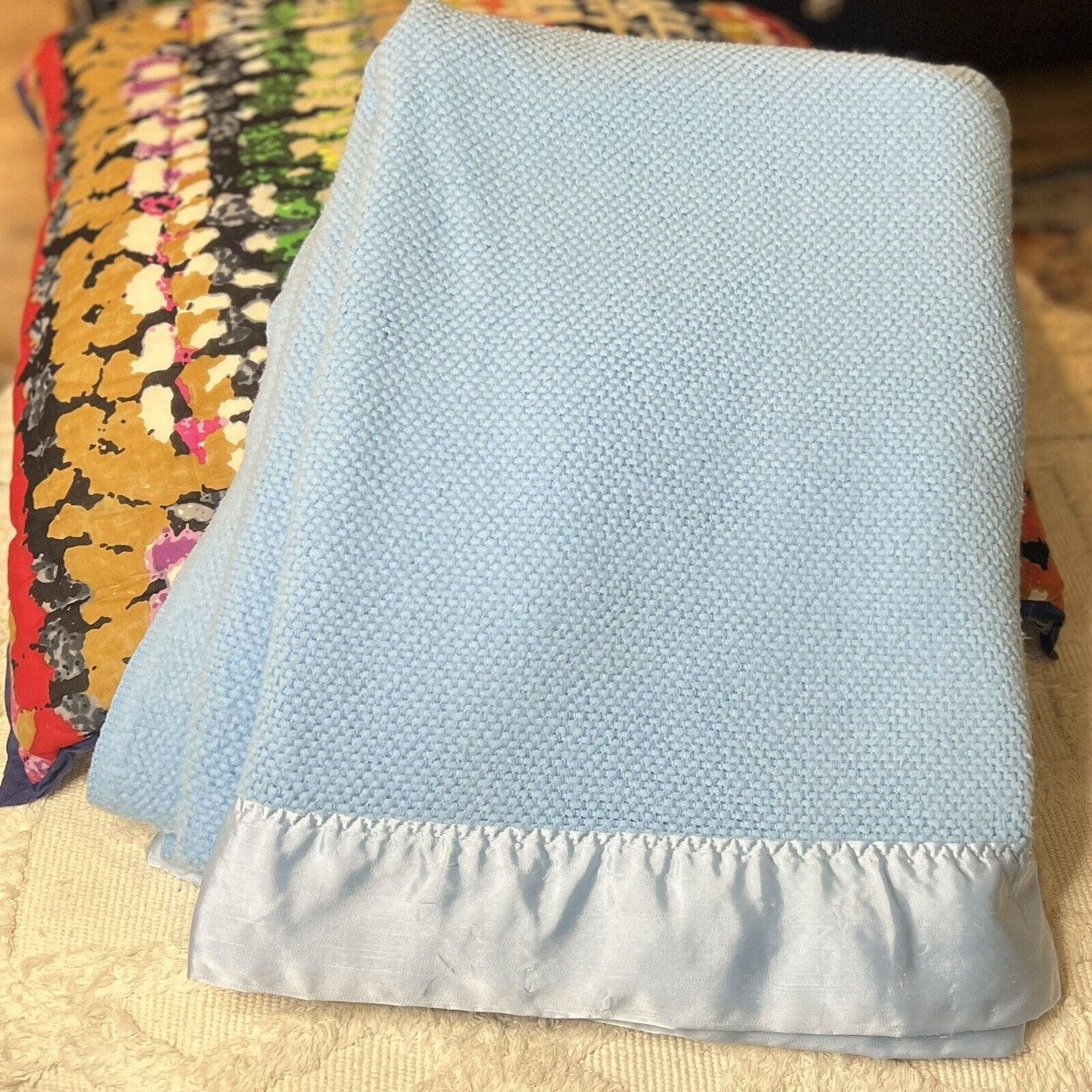 Waffle blanket online with satin trim