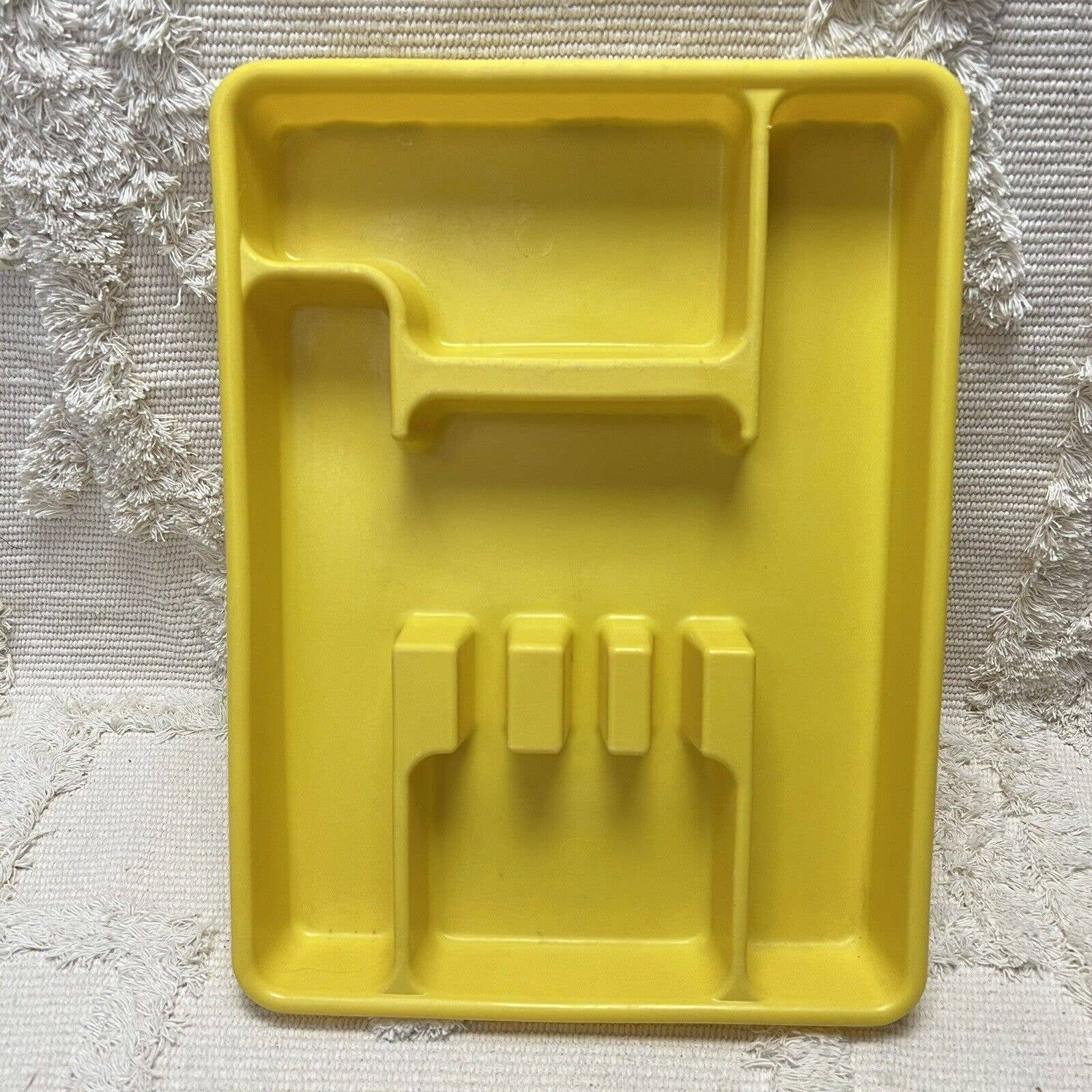 Vintage Lustro Ware One Piece Plastic Drip Dry Dish Drying Rack Yellow  Counter