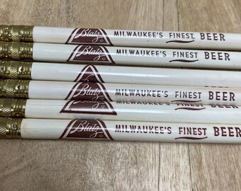 Lot of 6 New Old Stock Blatz Beer Lead Pencil “Milwaukee’s Finest Beer” Slogan