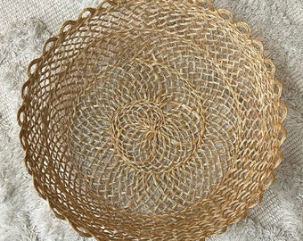 Vintage Wicker Straw? Basket Woven Boho use as Art in a Basket Wall or Catchall