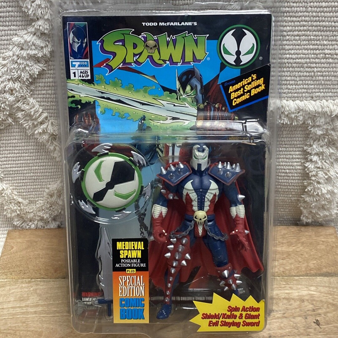 Mcfarlane MEDIEVAL SPAWN Action Figure 1994 Series 1 Plus Edition Comic ...